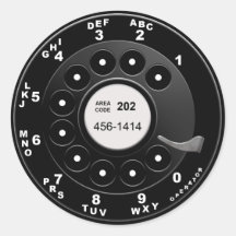 Rotary Phone Dial Round Sticker