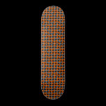 Rotating Circles - Orange and Gray on Black skateboards