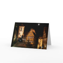 Rothenburg Germany in Moonlight Greeting Card