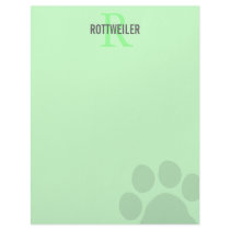 Rottweiler Breed Monogram Design Personalized Letterhead