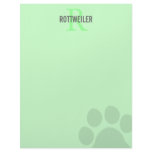 Rottweiler Breed Monogram Design Personalized Letterhead