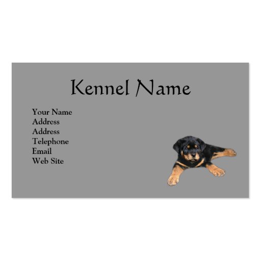 Rottweiler Breeder Business Card (back side)