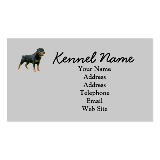 Rottweiler Breeder Business Card (back side)