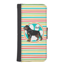 Rottweiler; Bright Rainbow Stripes Phone Wallet Case at Zazzle