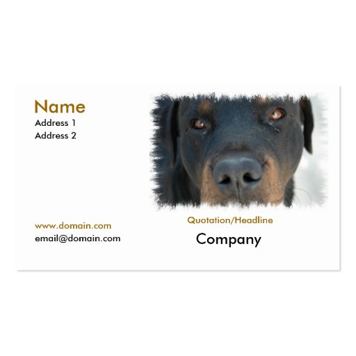 Rottweiler Business Card (front side)