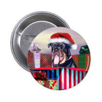 Rottweiler Christmas Surprise buttons