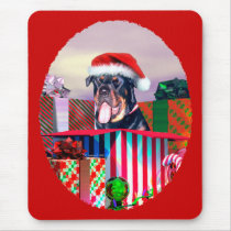 Rottweiler Christmas Surprise mousepads