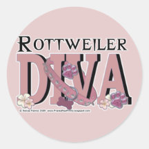 Rottweiler DIVA Round Stickers