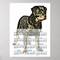 Rottweiler dog 2012 calendar poster