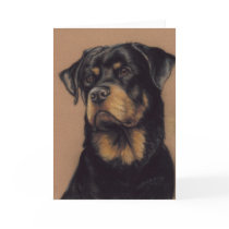 "Rottweiler" Dog Art Blank Notecard