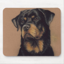 "Rottweiler" Dog Art Mousepad by CharlottesWebArt "Rottweiler" Dog Art Mousepad