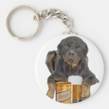 Rottweiler Don't Touch My Beer Keychains