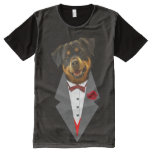 Rottweiler Dressed in a Tuxedo Design All-Over Print T-shirt