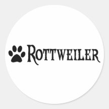 Rottweiler (estilo del pirata con el pawprint) pegatinas redondas