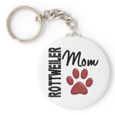 Rottweiler Mom 2 Keychain