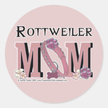 Rottweiler MOM Round Sticker