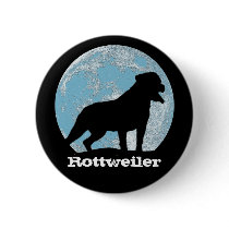 Rottweiler moon silhouette button