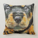 Rottweiler Puppy Portrait Pillow