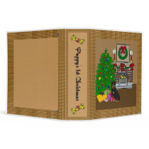 Rottweiler Puppy's 1st Christmas Scrapbook Vinyl Binders