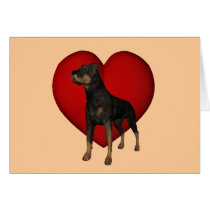 Rottweiler Red Heart Dog Photo Blank Note Card by SmilinEyesTreasures Rottweiler Red Heart Dog Photo Blank Note Card