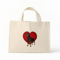 Rottweiler Red Heart Dog Photo Tote Bag