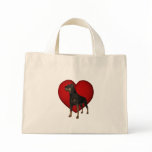 Rottweiler Red Heart Dog Photo Tote Bag