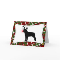 Rottweiler Reindeer Christmas Card by MenagerieMayhem Rottweiler Reindeer Christmas Card