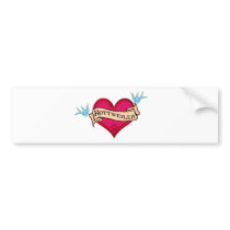 Rottweiler Tattoo Heart bumper stickers by dogsandhorses Rottweiler Tattoo Heart bumper stickers