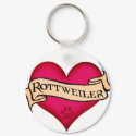 Rottweiler Tattoo Heart keychains