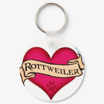 Rottweiler Tattoo Heart keychains