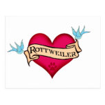 Rottweiler Tattoo Heart Postcards