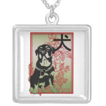 RottweilerAsian Inspired  Illustrated Necklace necklaces