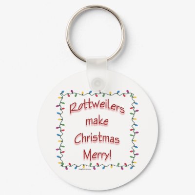 Rottweilers Make Christmas Merry Keychain by GreyWolfCreation