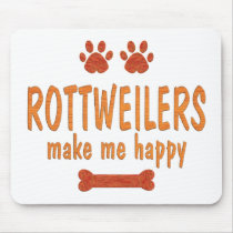 Rottweilers Make Me Happy Mouse Pads