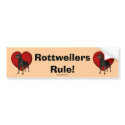 Rottweilers Rule Bumper Sticker bumper stickers