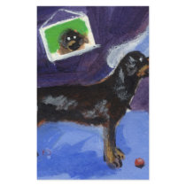 Rotweiler sees smiling moon stationery