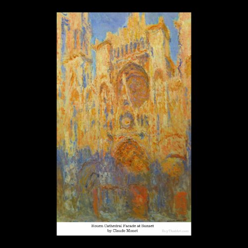 Rouen Cathedral Facade at Sunset by Claude Monet Print