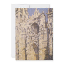 Rouen Cathedral, Full Sunlight by Claude Monet Personalized Invitations