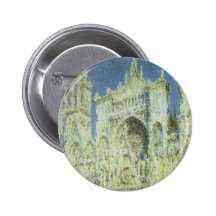 Rouen Cathedral, West Facade Sunlight Claude Monet Buttons