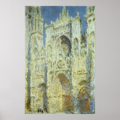 Rouen Cathedral, West Facade Sunlight Claude Monet Print
