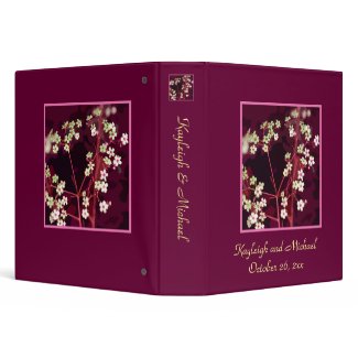 Rouge Floral Personalized Wedding Album Binders zazzle_binder