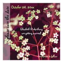 Rouge Floral Wedding Save the Date Announcement