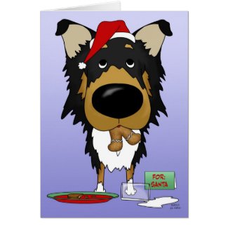Rough Collie Christmas - Ho Ho Ho??? Greeting Card