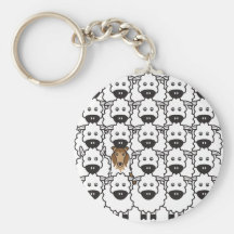 Rough Collie in the Sheep Keychain