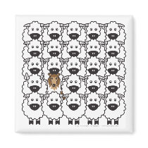 Rough Collie in the Sheep Refrigerator Magnets