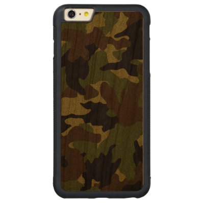 Rough Green Camo Wood Grain iPhone 6 6S Plus Cases