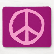 Rough Peace Symbol - Pink on Dark Pink mousepads by artberry Rough Peace Symbol - Pink on Dark Pink mousepads