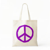 Rough Peace Symbol - Purple bag