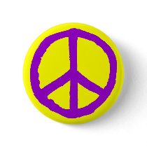 Rough Peace Symbol - Purple on Yellow buttons