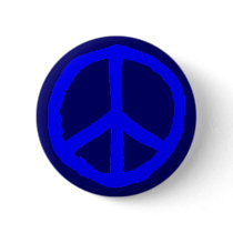 Rough Peace Symbol - Shades of Blue buttons